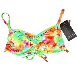 No Boundaries Junior M Bikini Tie-Dye Top Adjustable Straps NWT